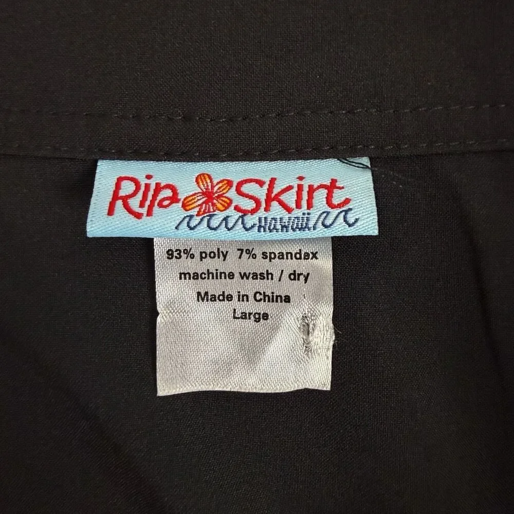 RipSkirt Hawaii 1 Women's Wrap Skirt Size Large Black